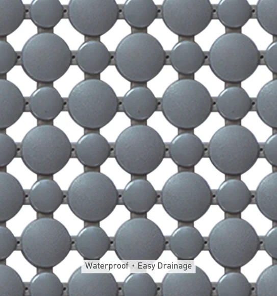 Mosaic PVC Anti slip Shower Mat Grey