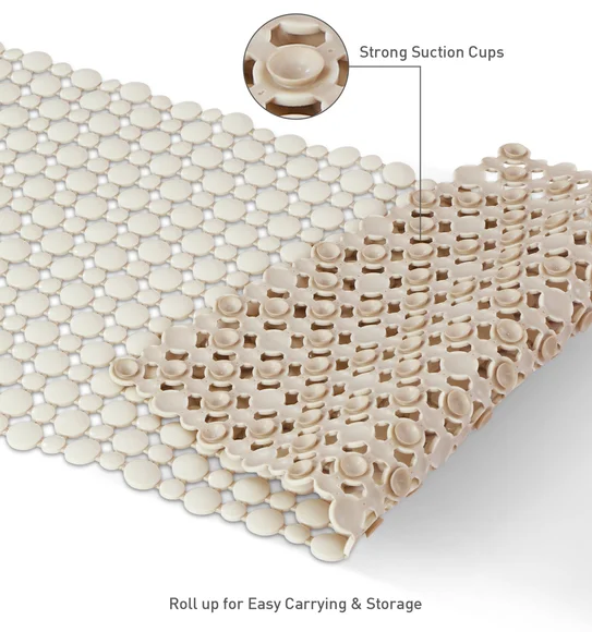 Mosaic PVC Anti slip Shower Mat Beige