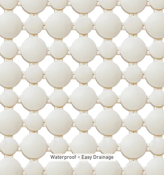 Mosaic PVC Anti slip Shower Mat Beige