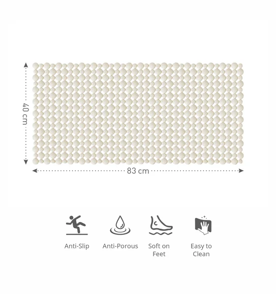 Mosaic PVC Anti slip Shower Mat Beige