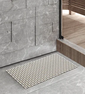 Mosaic PVC Anti slip Shower Mat Beige