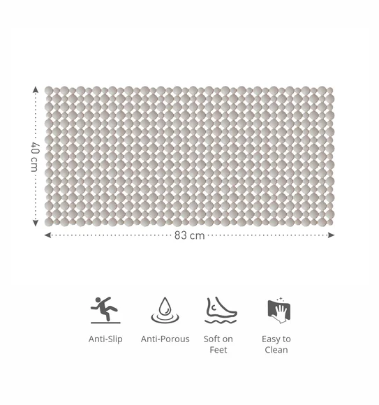 Mosaic PVC Anti slip Shower Mat Taupe