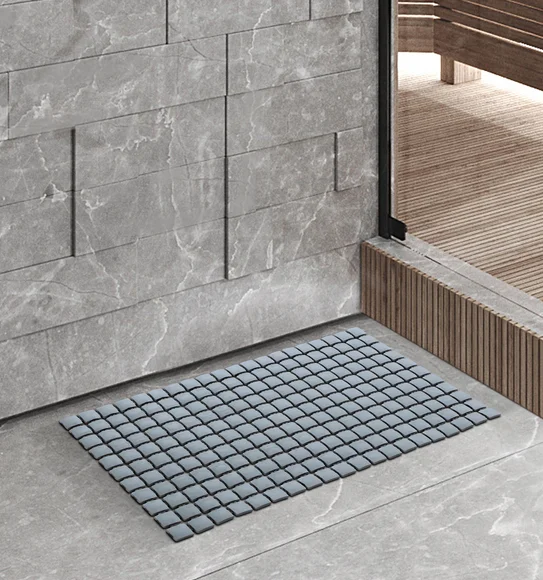 Mosaic PVC Anti slip Shower Mat L.Grey