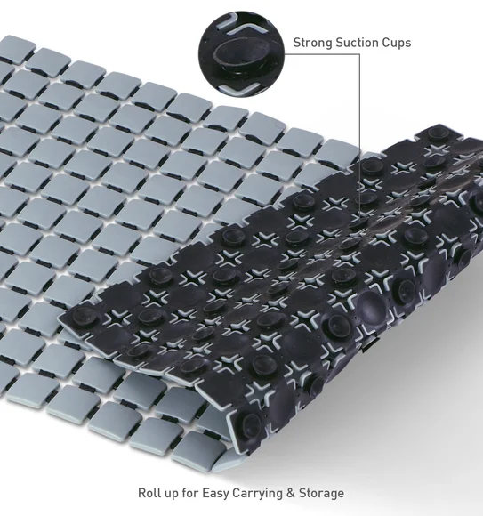 Mosaic PVC Anti slip Shower Mat L.Grey