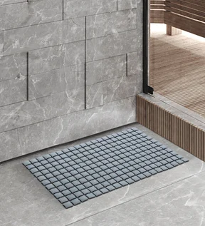 Mosaic PVC Anti slip Shower Mat L.Grey