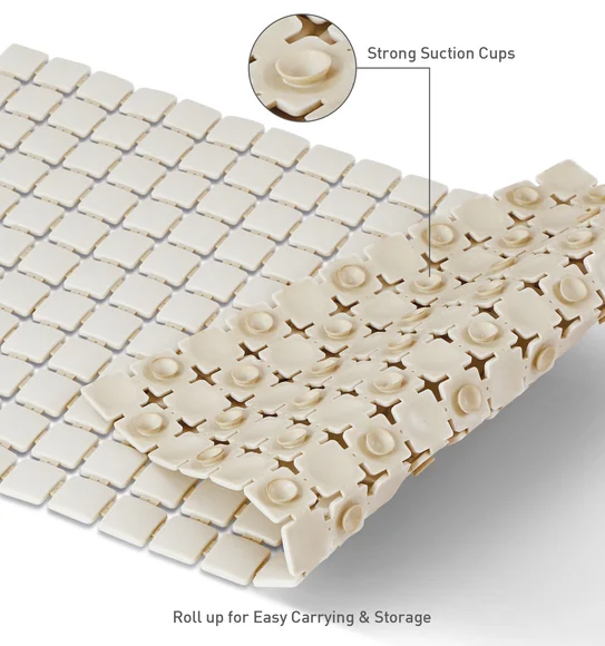 Mosaic PVC Anti slip Shower Mat L.Beige