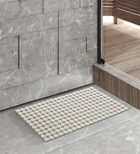Mosaic PVC Anti slip Shower Mat L.Beige