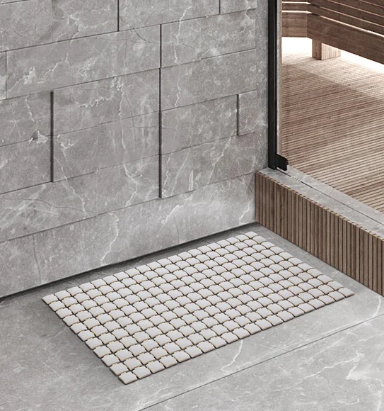Mosaic PVC Anti slip Shower Mat Stone