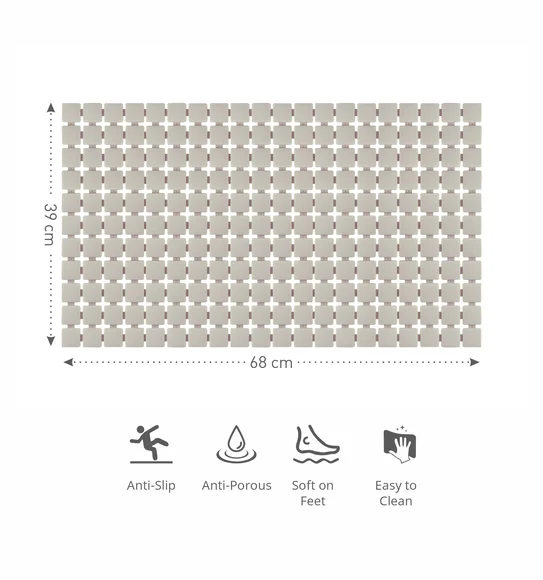 Mosaic PVC Anti slip Shower Mat Stone