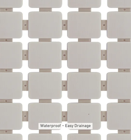 Mosaic PVC Anti slip Shower Mat Taupe