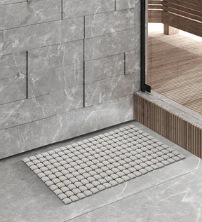 Mosaic PVC Anti slip Shower Mat Taupe