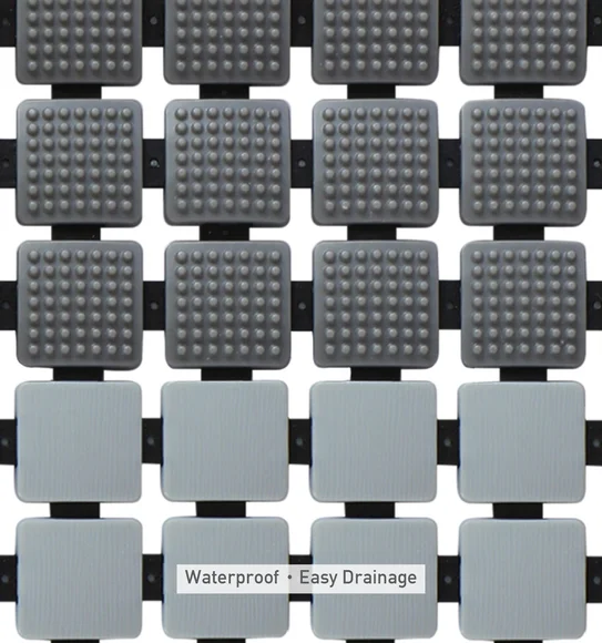 Mosaic PVC Anti slip Shower Mat Grey Black