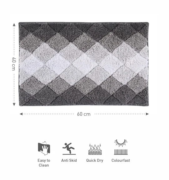 Ruby Quick Dry Anti skid Bath Mat L.Grey