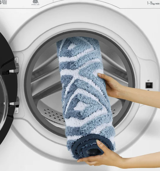Ruby Quick Dry Anti skid Bath Mat Blue