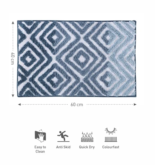 Ruby Quick Dry Anti skid Bath Mat Blue
