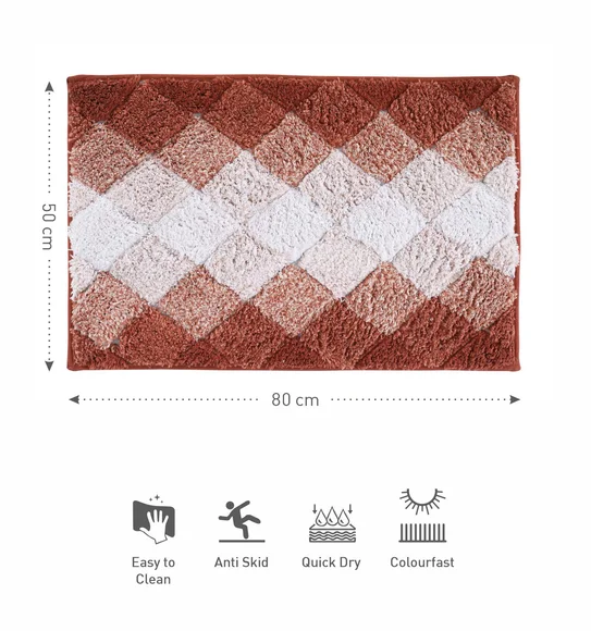 Ruby Quick Dry Anti skid Bath Mat Red