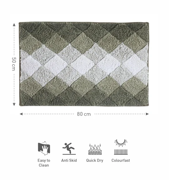 Ruby Quick Dry Anti skid Bath Mat Green