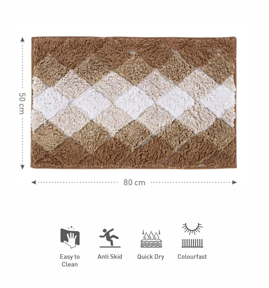 Ruby Quick Dry Anti skid Bath Mat Beige