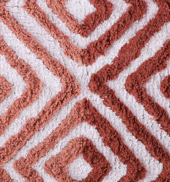 Ruby Quick Dry Anti skid Bath Mat Red and Cream