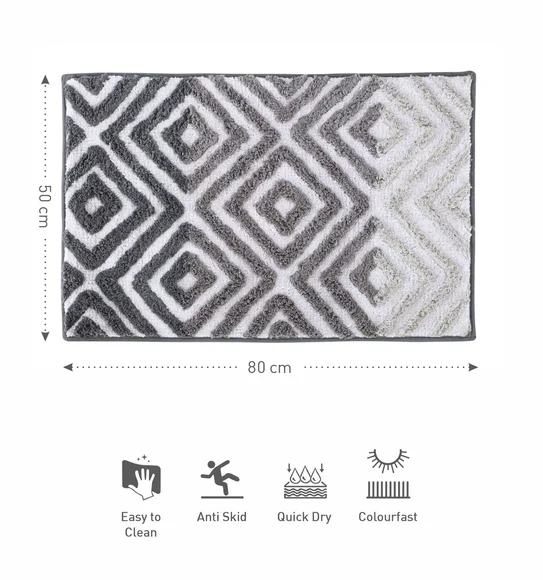 Ruby Quick Dry Anti skid Bath Mat Grey