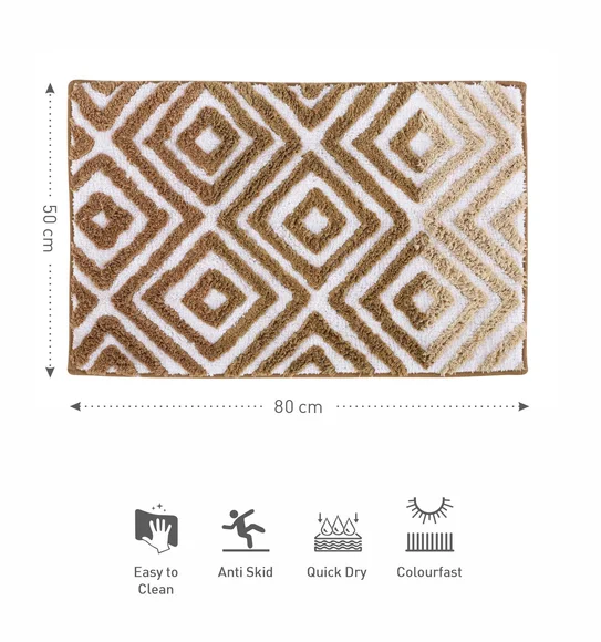 Ruby Quick Dry Anti skid Bath Mat Golden