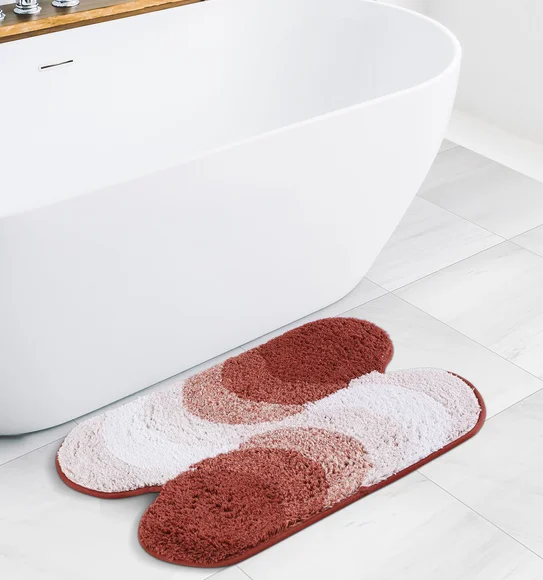 Ruby Quick Dry Anti skid Bath Mat Crimsun
