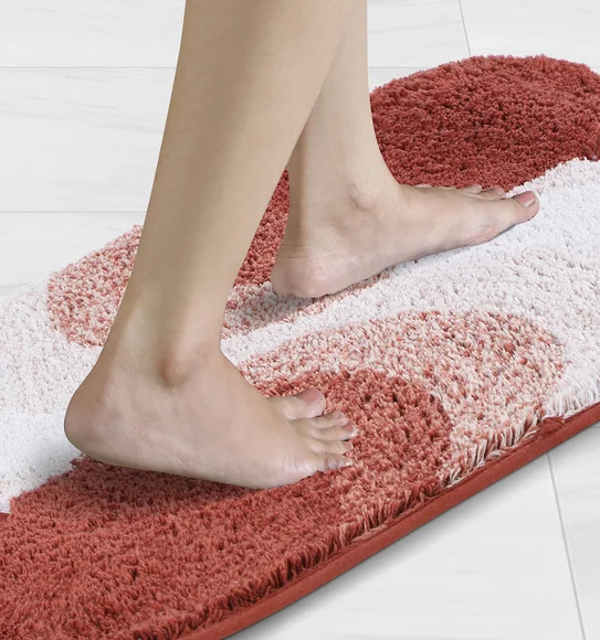 Ruby Quick Dry Anti skid Bath Mat Crimsun