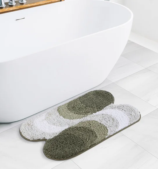 Ruby Quick Dry Anti skid Bath Mat Olive