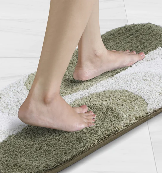 Ruby Quick Dry Anti skid Bath Mat Olive