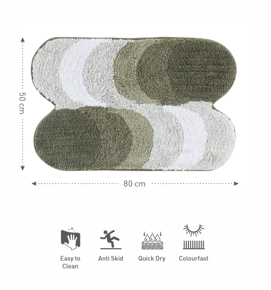 Ruby Quick Dry Anti skid Bath Mat Olive
