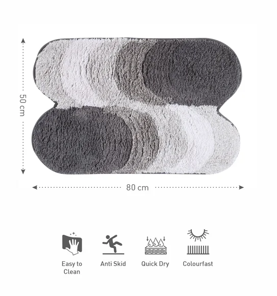 Ruby Quick Dry Anti skid Bath Mat Slate