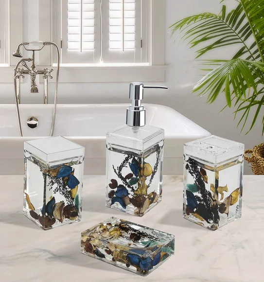 Agua Acrylic Acrylic Bath Set Blue