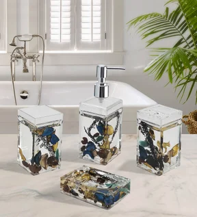 Agua Acrylic Acrylic Bath Set Blue