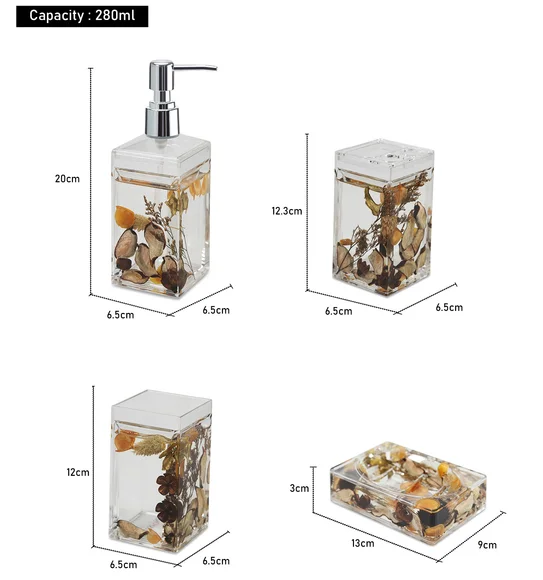 Agua Acrylic Acrylic Bath Set Yellow