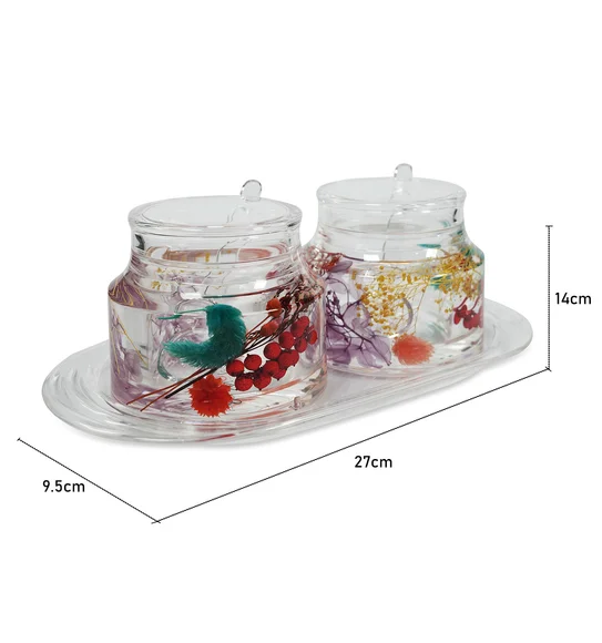 Agua Acrylic Acrylic Sugar Jar with Tray Multi
