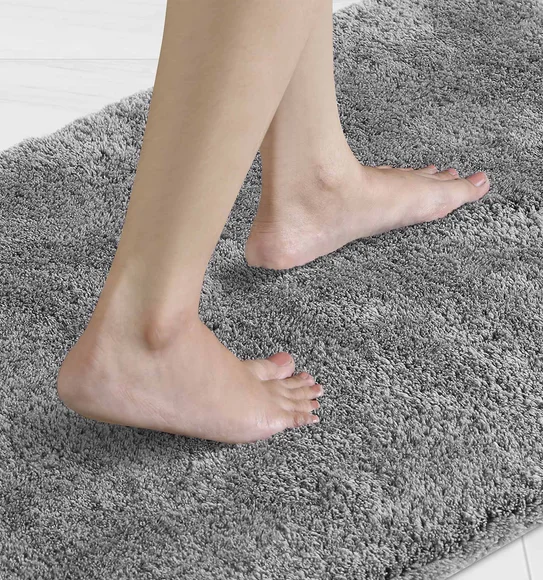 Foxton I Super Soft Anti Skid Bath Mat Charcoal