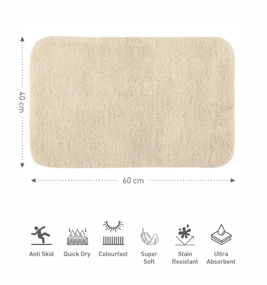 Foxton I Super Soft Anti Skid Bath Mat L.Beige
