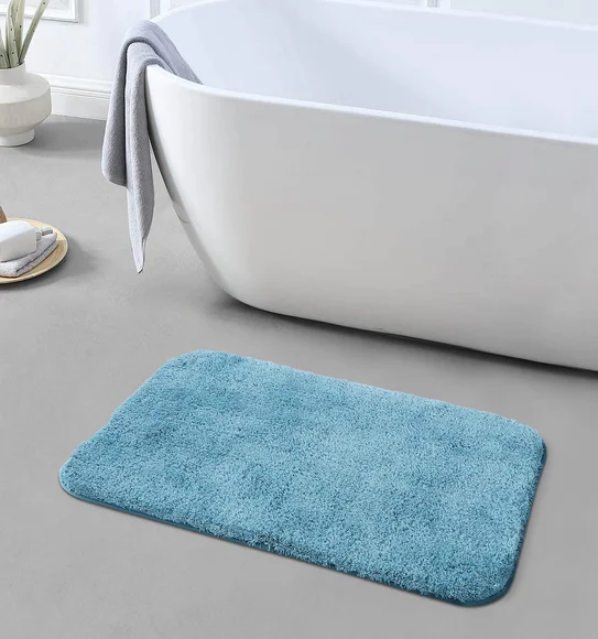 Foxton I Super Soft Anti Skid Bath Mat Aqua
