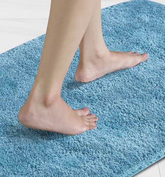 Foxton I Super Soft Anti Skid Bath Mat Aqua