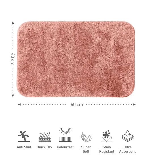 Foxton I Super Soft Anti Skid Bath Mat Onion Pink