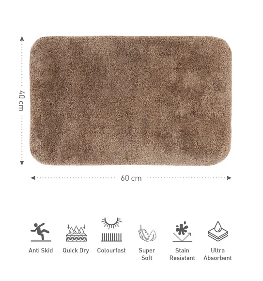 Foxton I Super Soft Anti Skid Bath Mat Camel