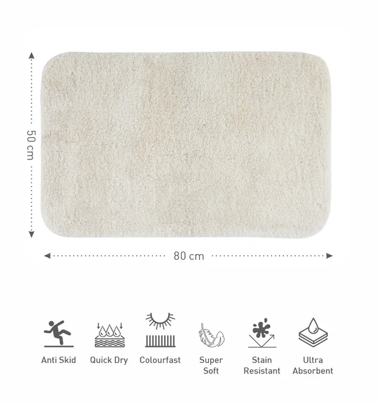 Foxton I Super Soft Anti Skid Bath Mat Cream