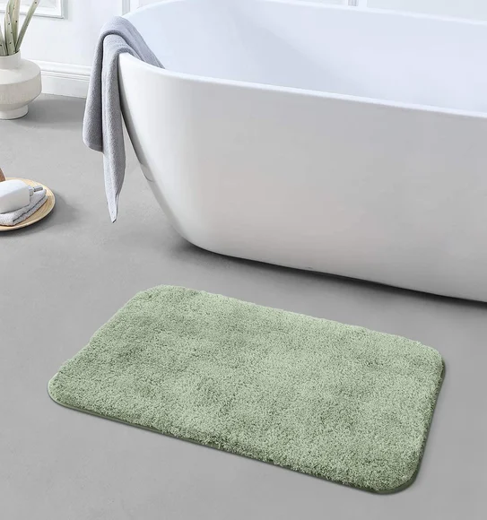 Foxton I Super Soft Anti Skid Bath Mat Green