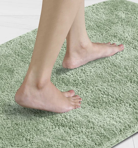 Foxton I Super Soft Anti Skid Bath Mat Green