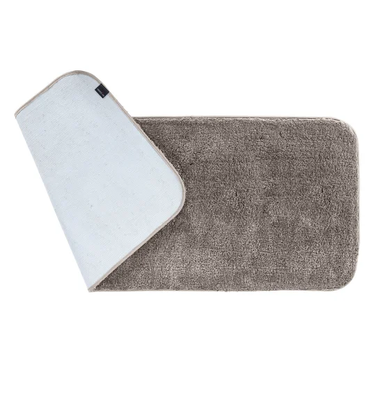 Foxton I Super Soft Anti Skid Bath Mat Silver Grey