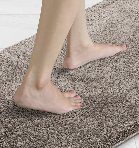 Foxton I Super Soft Anti Skid Bath Mat Silver Grey