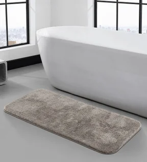 Foxton I Super Soft Anti Skid Bath Mat Silver Grey