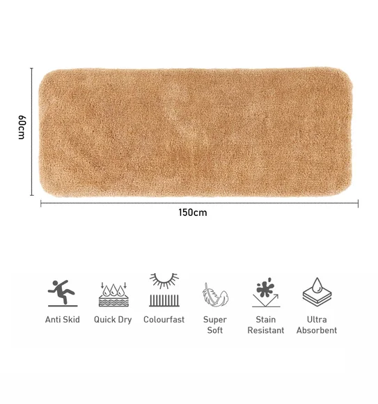 Foxton I Super Soft Anti Skid Bath Mat Beige