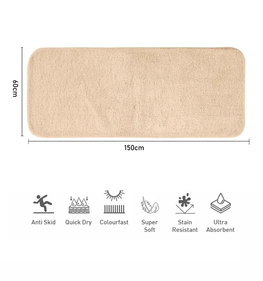 Foxton I Super Soft Anti Skid Bath Mat L.Beige