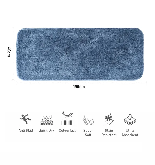 Foxton I Super Soft Anti Skid Bath Mat Navy